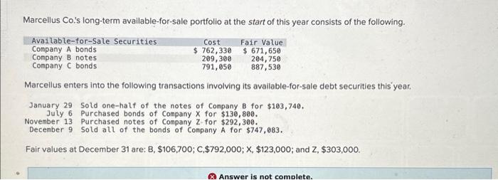  Using the drop-downs, select the stocks included in the available-for-sale portfolio