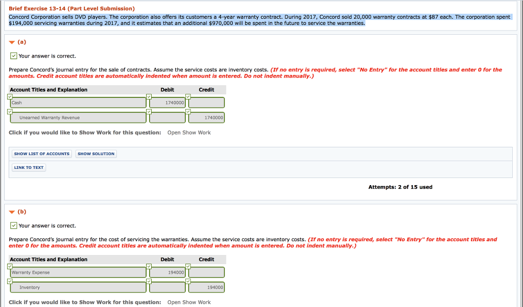 Help me with Part C Please! 290000 is incorrect Brief Exercise 13-14