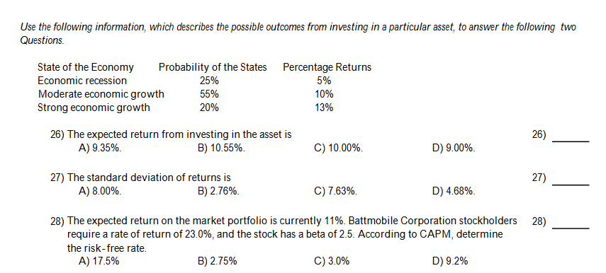 dividend of $3.60 a share one year from 9) now. Two years