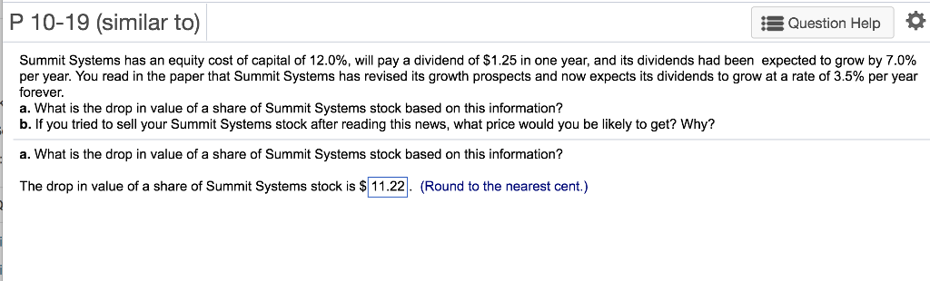 P 10-19 (similar to) -Question Help * Summit Systems has an