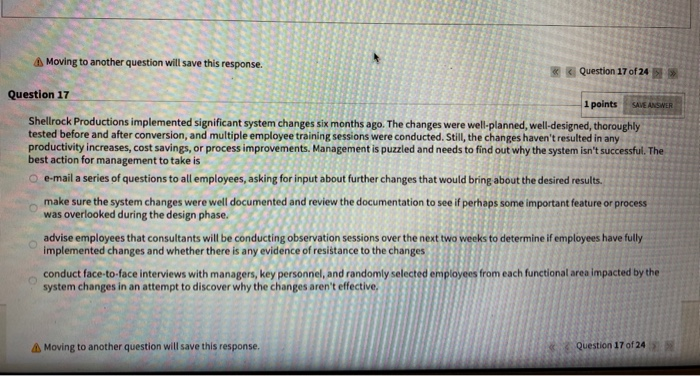  Moving to another question will save this response. >> SAVE ANSWER