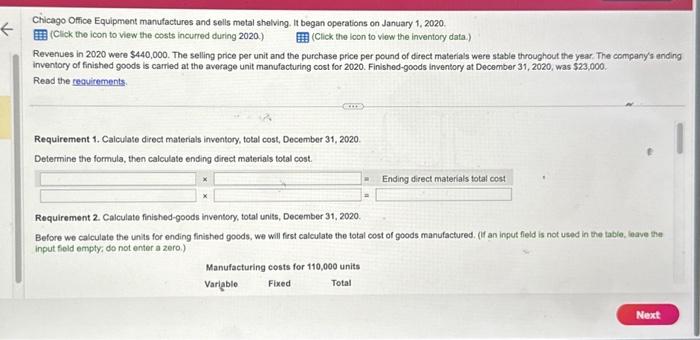  Data table a.) Inventory data are as follows: als were stable