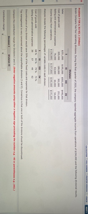  CALCULATOR FULL SCREEN PRINTER VERSION BACK NERT ES Problem 7-SA a,