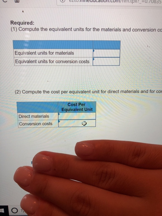 method to account for its work-in-process i Beginning WIP inventory Direct materials