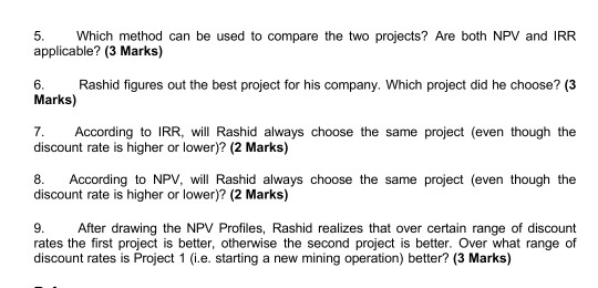 need to compare two projects and choose the best one, what should