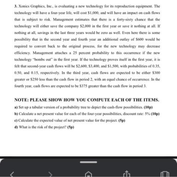 cash flow for the period", "initial cash outflow", "incremental cash flow for