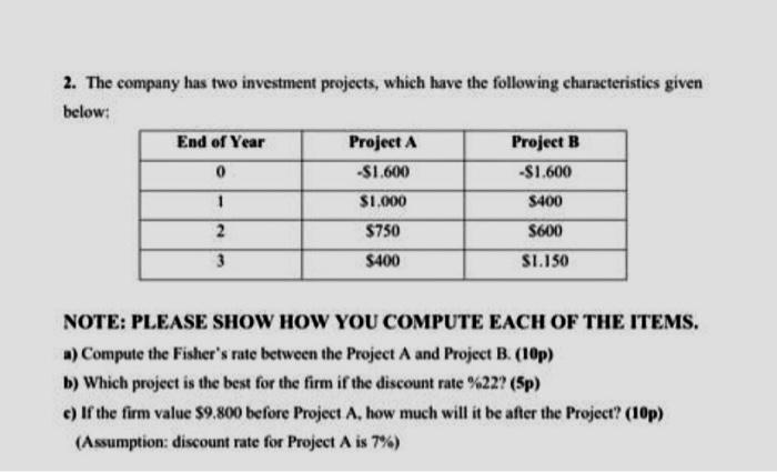 according to the information given below: (45p) NOTE: PLEASE SHOW HOW YOU