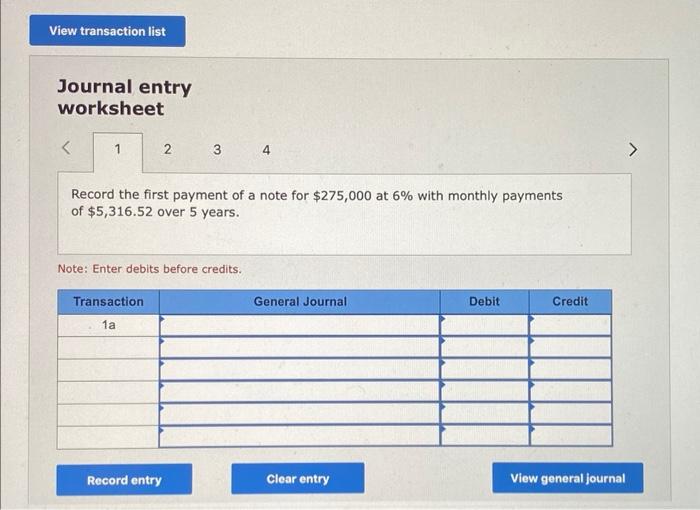 at 6% with monthly payments of $5,316.52 over 5 years. b. Borrow