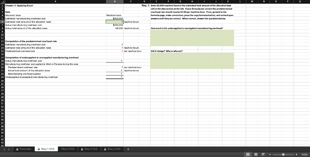G# 1 Chapter 3: Applying Excel 2 3 Data 4 Allocationibus 5