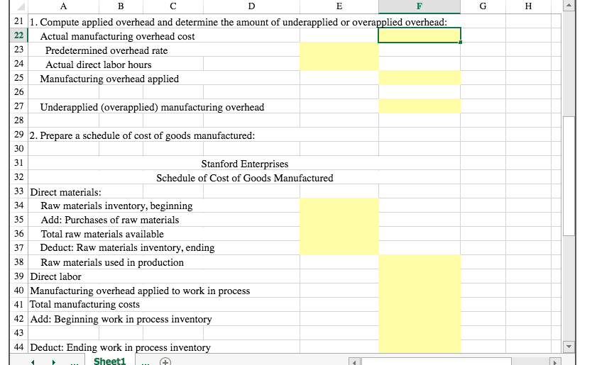 would like to see the formulas to solve each one instead of