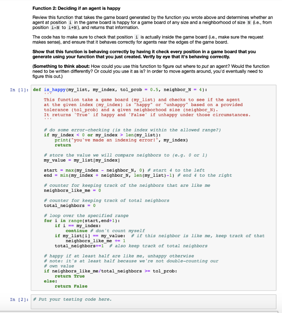 to turn the Schelling model into code. To make sure you're in