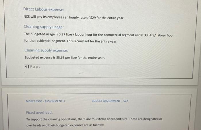 budget variance - Variance analysis You will also write a memo regarding