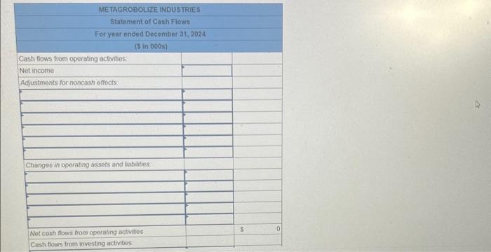 the accounting records of Metagrobolize also is provided. Additional information from the
