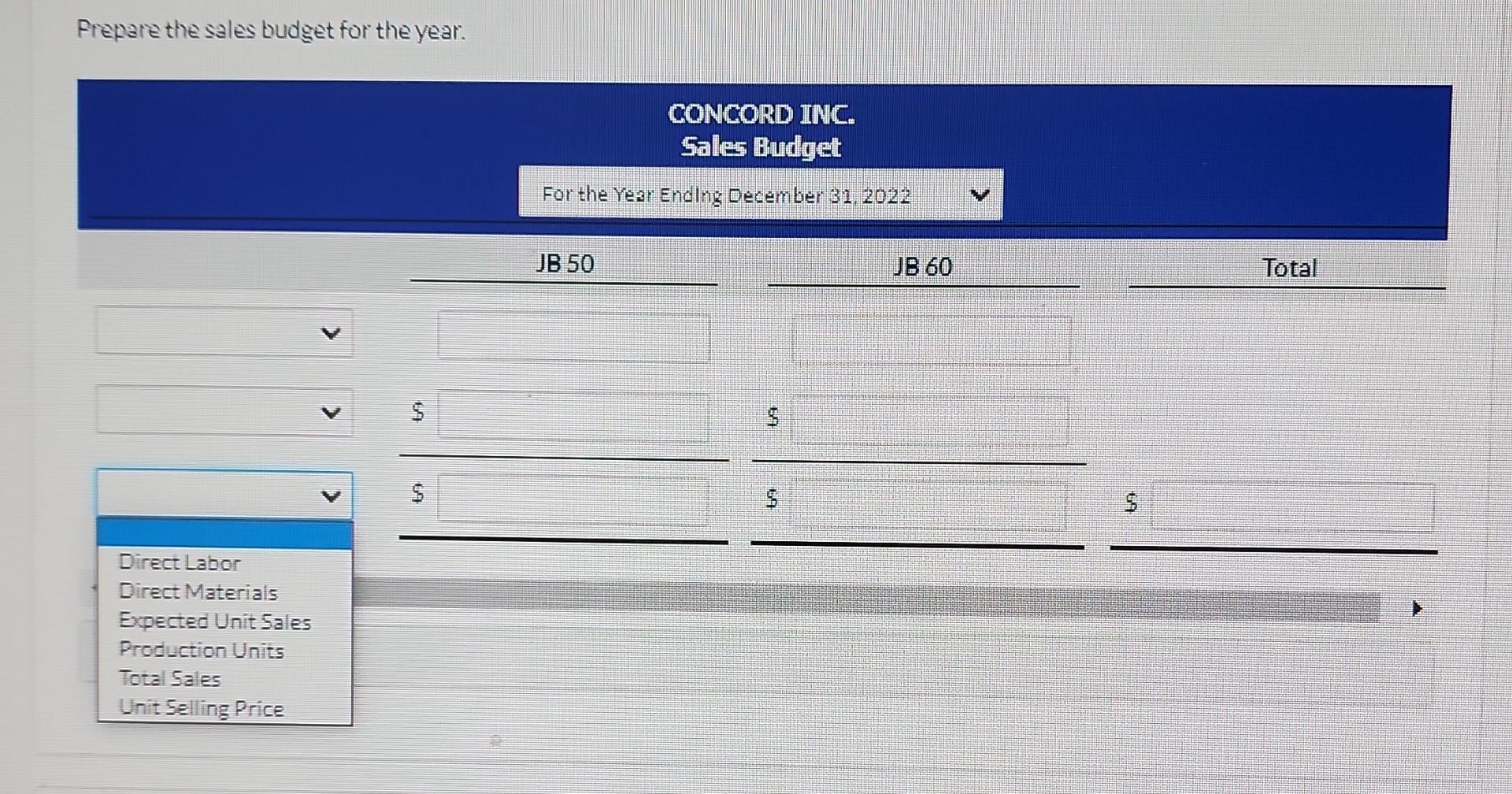 detailed manufacturingoverhead budget and the selling and acministrative expense budget. The latter