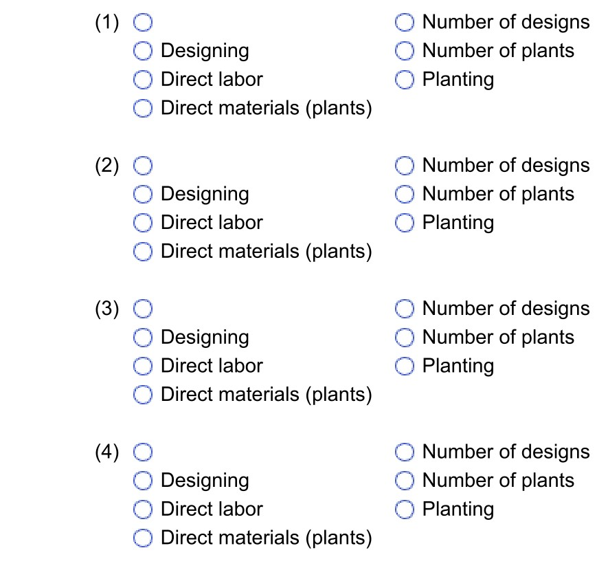 are the answer choices as well: 3. Blanchette Plant Service completed a