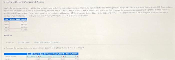  #12 recording and reporting temporary differences c. Record the income tax