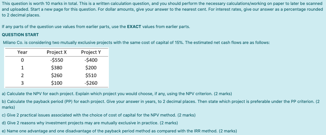 Q42. This question is worth 10 marks in total. This is a