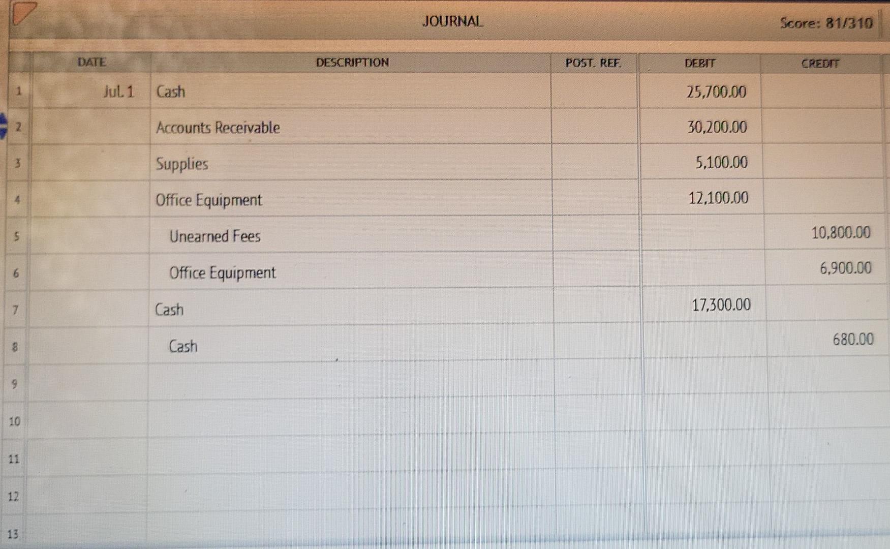 1 The following assets were received from Samantha Hogan: cash, $25,700, accounts