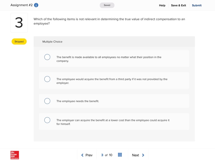  Assignment #26 Saved Help Save & Exit Submit 3 Which of