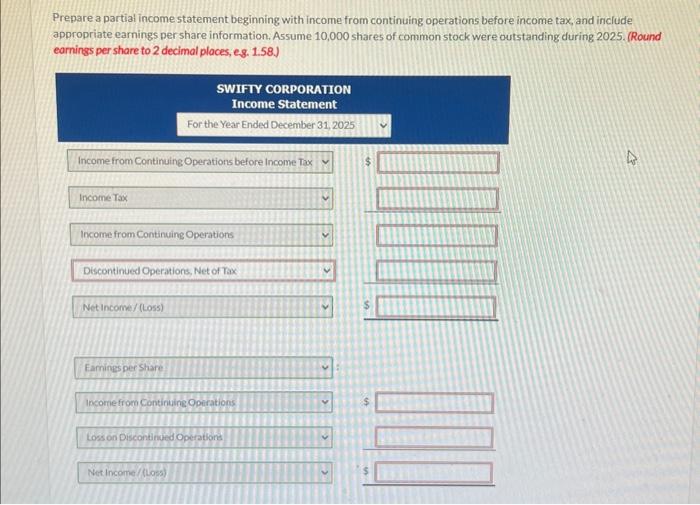 Corporation as of December 31, 2025. (a) Compute net income for 2025.