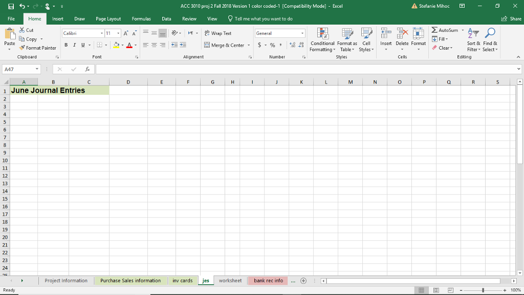 Project 1 (we are now at June 30, 2019 the companys year