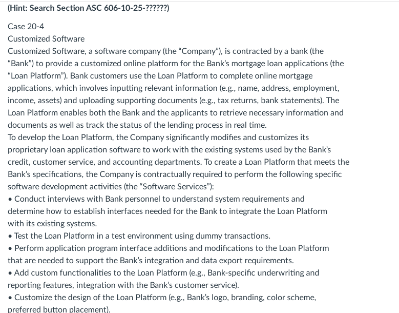  Case 204 Customized Software Customized Software, a software company (the "Company"),