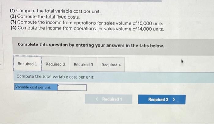 (based on sales of 12,000 units) for the first quarter reveals the