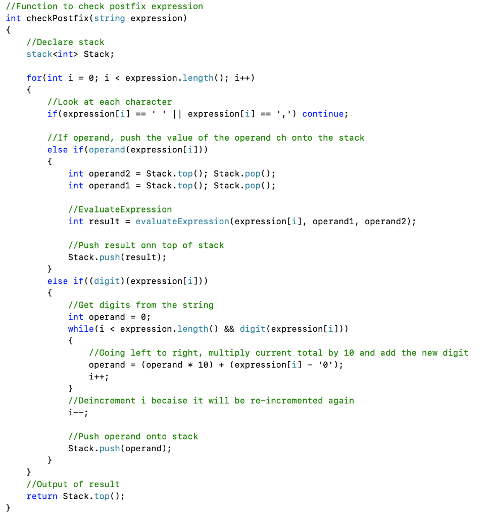 a postfix calculator. User will enter a postfix expression and the program