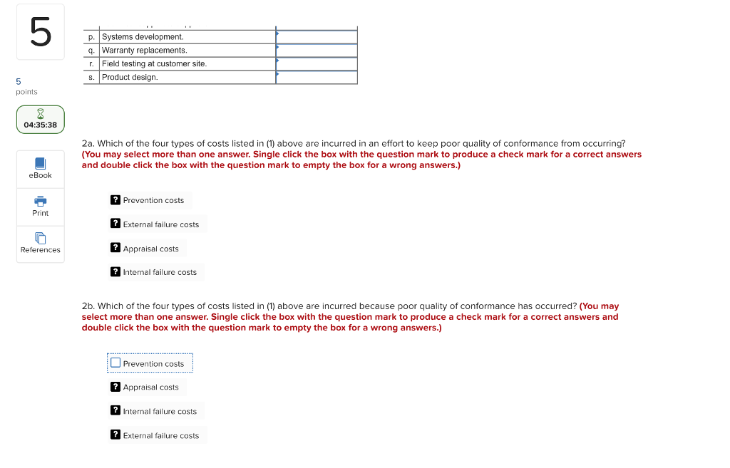 are a part of a company's quality control system are listed below.