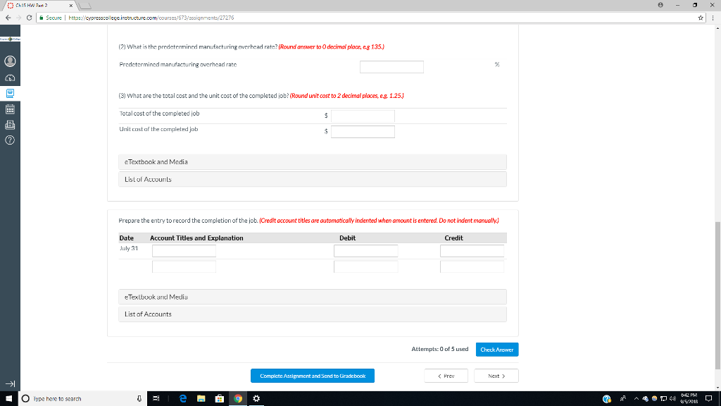 sheet of Sandoval Company is given below. Job Cost Sheet JOB NO.