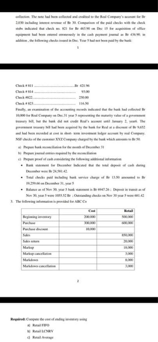  question number 3 please collection. The mot had been collected and