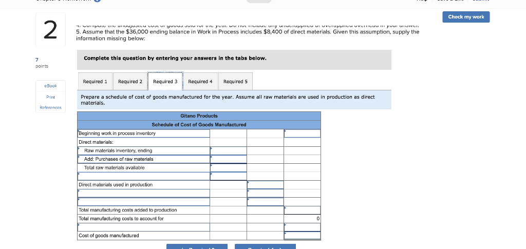 for the year. 2. Compute the amount of underapplied or overapplied overhead