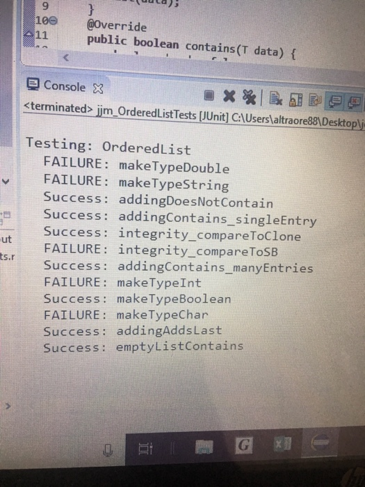 list and it passes the JUnit test. I need for ordered doubly