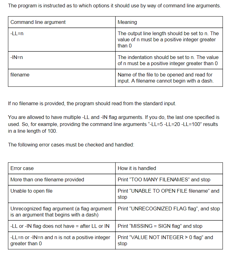perform some transformations, and generate output. For this assignment, we use the