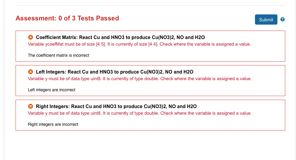 reagents in string row array 2. Products: Symbols of products in string