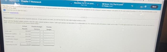 there is 9 parts please answer all. Homework Chapter 7 Homework Question