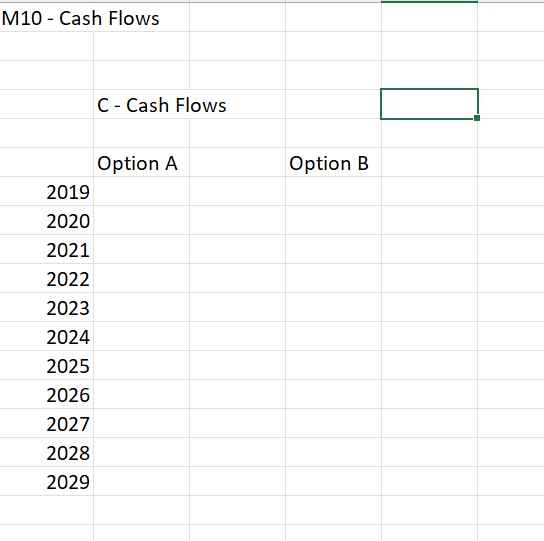 M10 - Cash Flows C - Cash Flows Option A Option