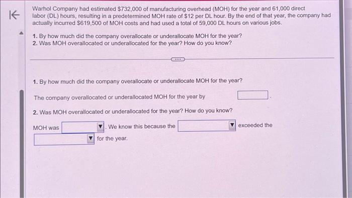 please help find the answers to the missing blanks Warhol Company had