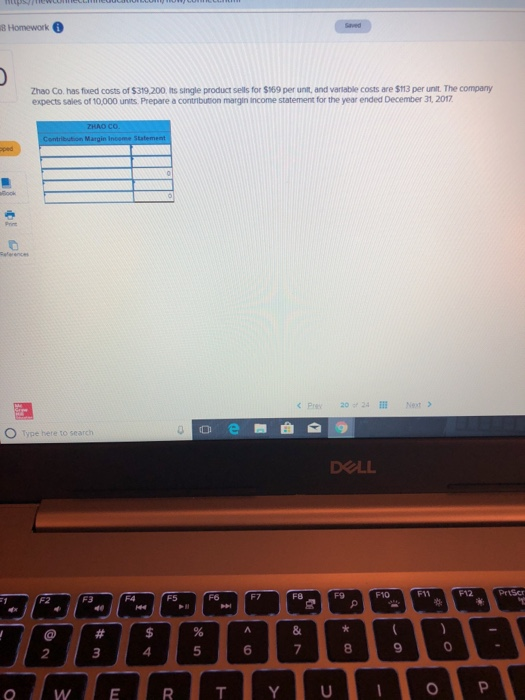 costs of $390600. Its single product sels for $181 per unt, and