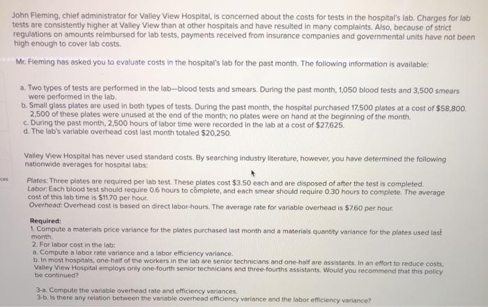 I need help with 1-3 John Fleming, chief administrator for Valley View