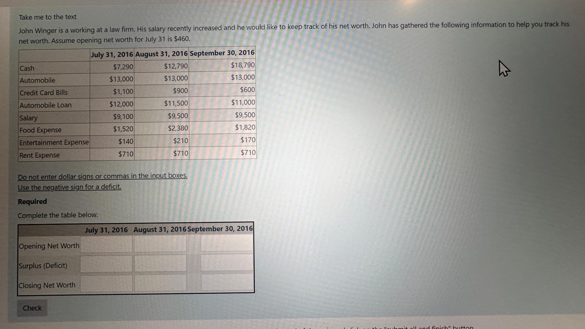  Take me to the text John Winger is a working at