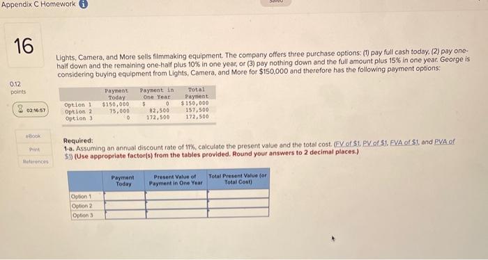  Appendix C Homework i 16 Lights, Camera, and More sells filmmaking