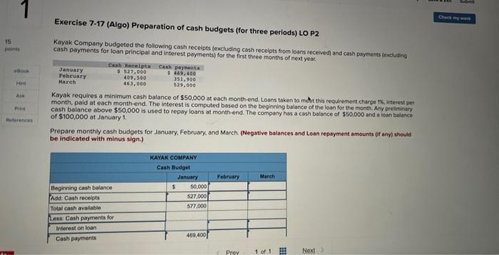 algo exercise 7-17 please help me with this Exercise 7-17 (Algo) Preparation