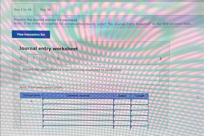 for a transaction/event, select "No Joumal Entry Required" in the first account