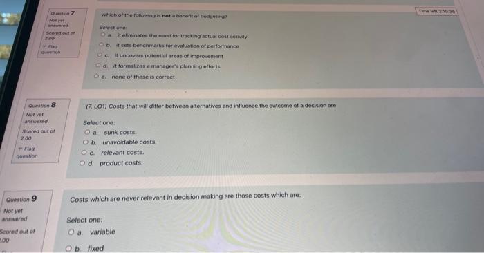  Serect one: I a it elininates the noed for tracking actual