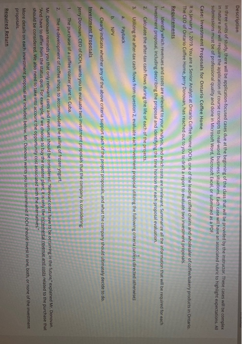  Description In three units of study, there will be application focused