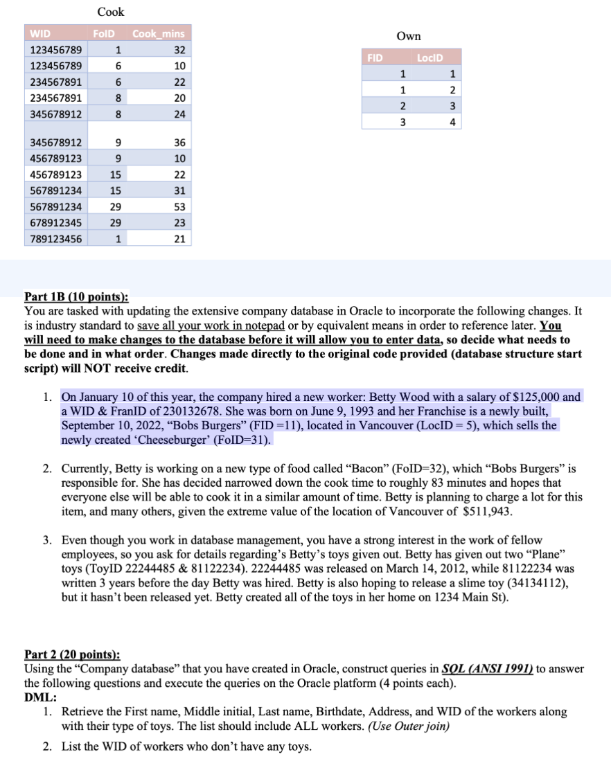 primary key, First_Name varchar2 (30) constraint nn_FN not null, Last_Name varchar2 (30)