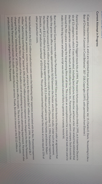  Current Attempt in Progress (Case and requirements c, d, and e