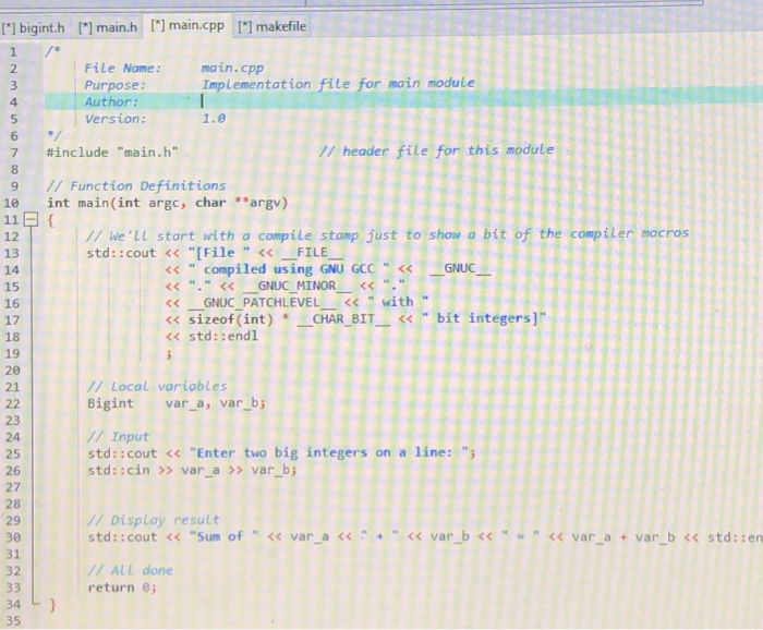 long int data types) as C++ strinq objects, and supports addition of