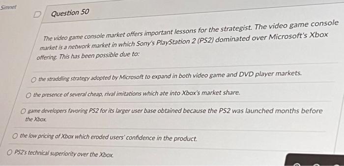 please help The video game console market offers important lessons for the